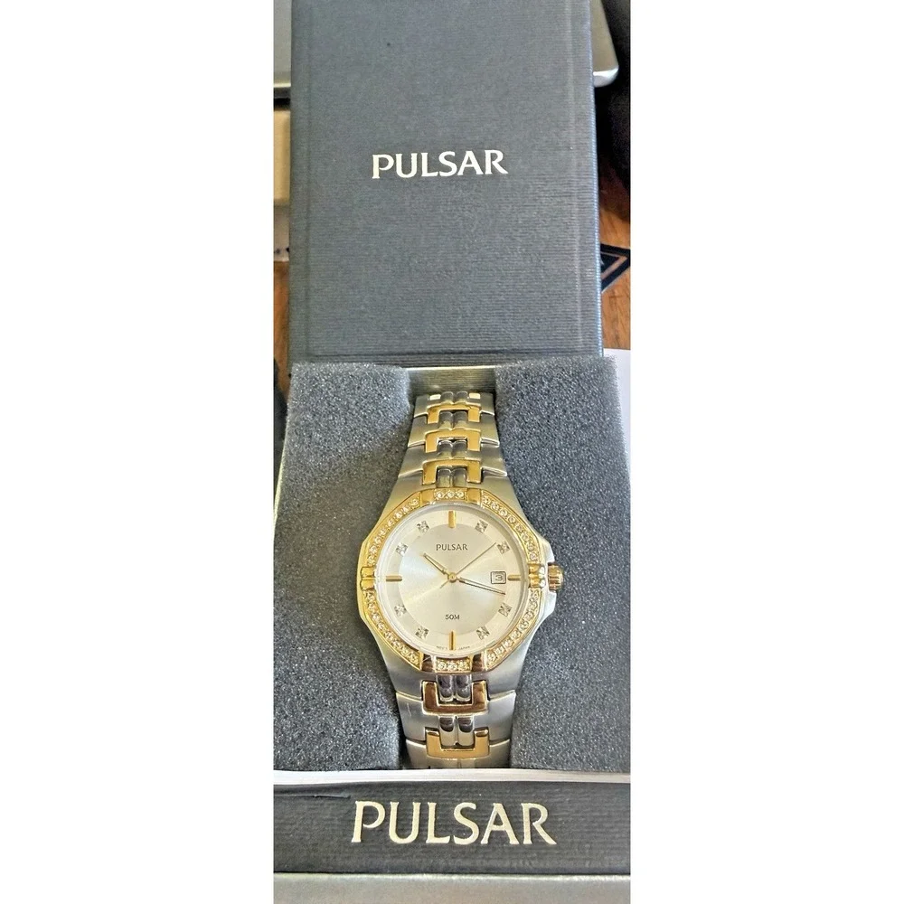 Pulsar Men's PXDA86 Sport Two-Tone‎ Stainless Steel Wristwatch EXC